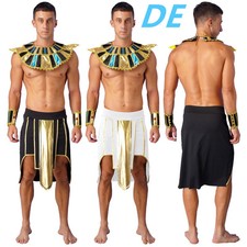 DE Männer Antike Ägypten Griechische Cosplay Kostüm Herren Egypt Pharao Outfits
