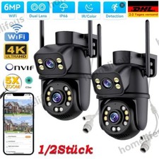 360°4K HD FUNK WLAN WIFI IP NETZWERK CAMERA Outdoor AUßEN ÜBERWACHUNGSKAMERA 6MP