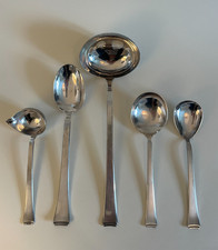 f 10-25  WMF 2500 Bauhaus 5 Teile Gemüse-/Beilagenlöffel Schöpfkelle Soßenlöffel