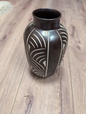 Vase handsigniert mit Ritz Dekor vermutlich DDR GDR 50er 60er Jahre