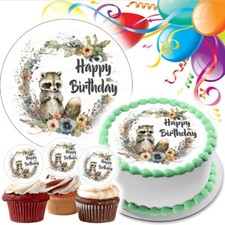 Waschbär Tortenaufleger Party