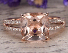 14K Rose Vergoldet 3Ct Kissen