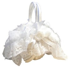 3 Streukörbchen Blumenkörbchen Hochzeitskörbchen Deko weiß