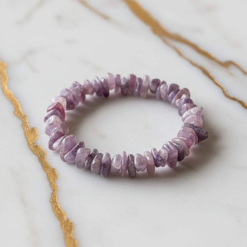 Lepidolith splitterarmband - splitterarmband,