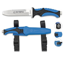 Albainox Octopus Tauchmesser Diving knife ABS blau Messer Dive Taucher 