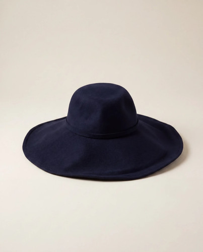 Marineblauer filzhut mit - filzhut,