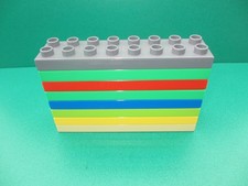 Lego Duplo Steine 8 Bausteine flach Platte Grundbausteine 2 x 8 Noppen (100722D)