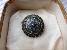 Antike David Andersen Norwegen Emaille 830s Silber Brosche Jugendstil