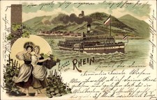 Litho Dampfer Overstolz