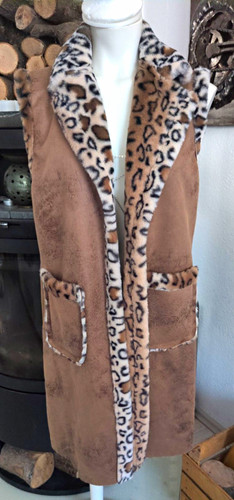 Damen longweste braun - longweste,