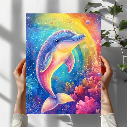Regenbogen delfin premium - regenbogen,