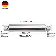 2.5"63.5mm Universal Auto Auspuff Endtopf Schalldämpfer Edelstahl Topflänge 45cm