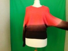 "Louis London"Damen Pullover Feinstrick Lagenlook Gr.40.Rose und dunkelbraun