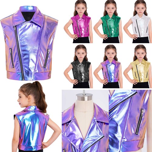 Mädchen metallic weste - metallic,