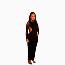 Damenkleid Mesh Kontrast Bodycon  Abendkleid  Elegant Metalkette Brautpartykleid