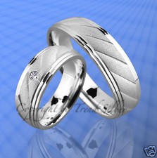 2 Ringe Trauringe Eheringe mit Stein  SILBER 925  J92-1