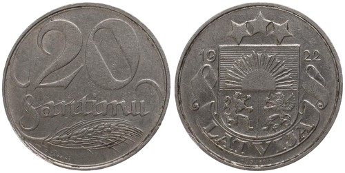 Lettland latvija 20 - latvija, santimi