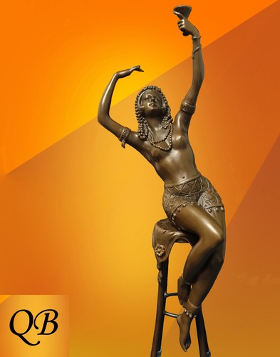 Art deco bronze figur - art,