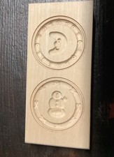 Springerle Model 2er Plätzchenform Mond Schneemann Holzmodel Kekse Anis