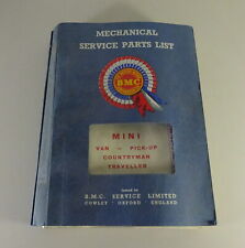 Teilekatalog / Spare Parts List BMC Austin / Morris Mini Body + Mechanic '1965