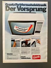Graetz Farbfernseher Elektronik TV 70s retro 1972 Vintage Ad Werbung Reklame