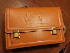 Schulranzen Antik Leder  Wiko, Pferdeprägung, Verschlüße funktionsfähig