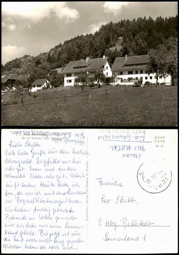 Ansichtskarte blasien haus - st.,