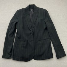 H&M Damen Blazer Sakko Anzugjacke Gr. 44 Schwarz Nadelstreifen Polyester