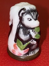 Fingerhut Porzellan Stinktier Friends of The Forest Thimble Skunk De a Coudre
