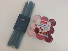 Gedrehte Kerzen Petrolfarben