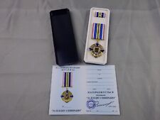 Ukraine: Armee Orden Urkunde für Zusammenarbeit für Ausländer mit Bandspange De.