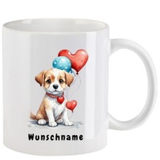 Tasse Hund mit Herzen  - mit