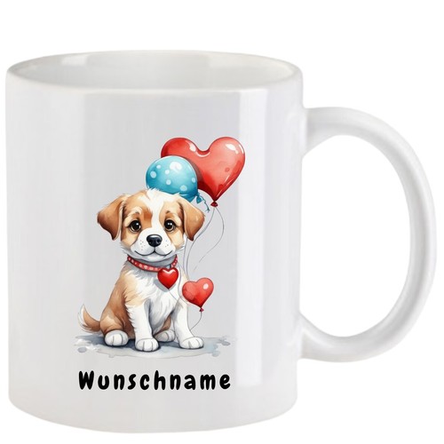 Tasse hund mit herzen - herzen,