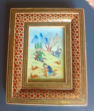 Bild Japan hinter Glas in Holzrahmen - antik - ca. 16 x 20 cm