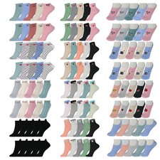 10-36 Paar Damen Sneaker Baumwolle Kurz Socken Füßlinge Ballerina Freizeit Sport