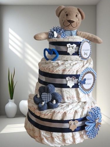 Windeltorte blau für jungen - blau,