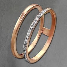 GoldDream 8 Karat Gold Doppel Ring Gr.60 Zirkonia 333er Rosegold GDR505E60