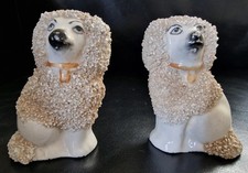 Paar Puffhunde * Porzellan * Viktorianisch * Staffordshire Dogs * Kapitänshunde