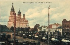 Ak Hrodna Grodno Weißrussland, Stimmungsbild am Markt in  Markt,... - 4970729