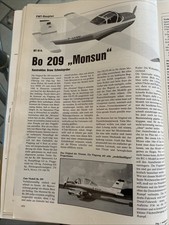Bauplan für Motor Flugzeug, BO 209 Monsun , 202 cm Spannweite