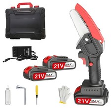 21V 2000mAh Kettensäge Tragbar Motorkettensäge EinhandsägeKettensägen Mit 2 Akku