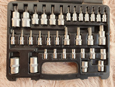 Nußkasten/Steckschlüssel-Sortiment für 1/4" und 3/8" - Torx