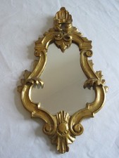 PRUNKVOLLER RAHMEN GOLD BAROCK SPIEGEL HOLZ SCHNITZEREI BLATTGOLD ANTIK ALT 41cm
