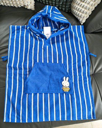 Badeponcho blau weiß - badeponcho, blau/weiß