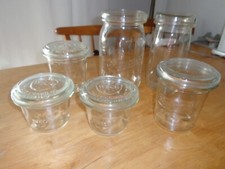 Weckgläser/Einmachgläser (6x)/Weck/Ruhr-Glas/Siemens-Glas+Frauenlob