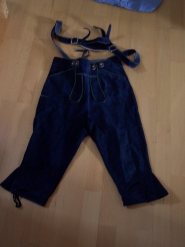 Lederhose blau kinder 128 - blau,