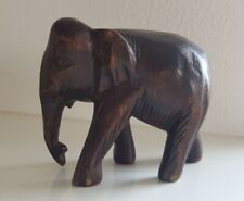 Holz Elefant geschnitzt Teak Massivholz Elefanten Figur aus Thailand Schnitzerei