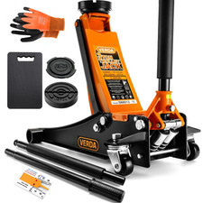 Profi Wagenheber hydraulisch 3T, 75-515 mm, Profilmesser, Kniematte, 2x Gummi