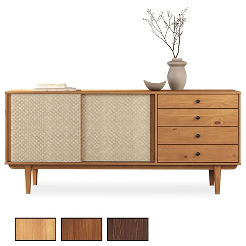 Sideboard kommode mit rattan - kommode,