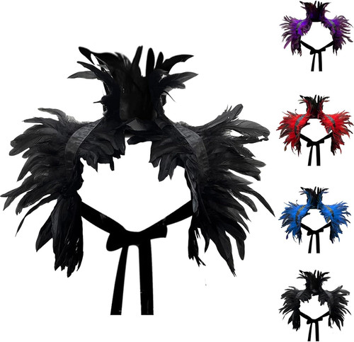 Schwarz gothic federumhang - schwarz,
